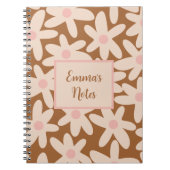 Carnet Daisy Time Cute Floral Pattern Brown et Blush (Devant)