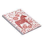 Carnet Dala suédois Cheval Rouge et Blanc Art populaire (Côté Droit)