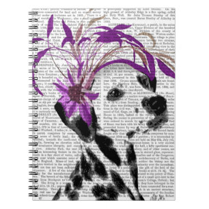 Carnet Dalmate avec Fascinator pourpre
