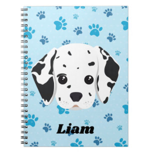Carnet Dalmatian Empreinte de Patte Bleue Personnalisée