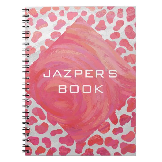 Carnet Dalmatie rose et blanc avec monogramme (Devant)