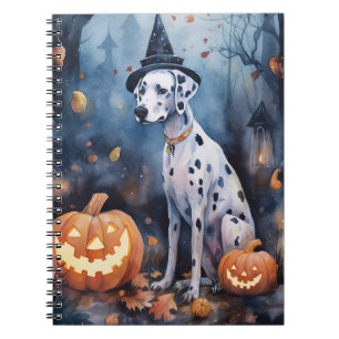 Carnet Dalmation d'Halloween avec effroi Citrouille