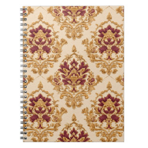 Carnet Damas floral doré ivoire