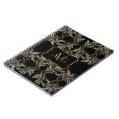 Carnet Damas noir avec cadre vintage or (Côté gauche)