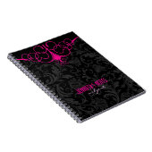 Carnet Damas Vintage noir et rose (Côté Droit)