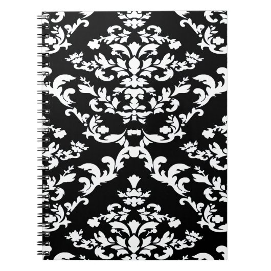 Carnet Damask Mod Bold Noir (Devant)