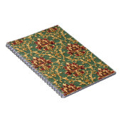 Carnet Damassé baroque or émeraude (Côté Droit)