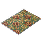 Carnet Damassé baroque or émeraude (Côté gauche)