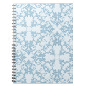 Carnet Damassé bleu-clair (Devant)