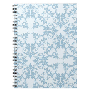 Carnet Damassé bleu-clair