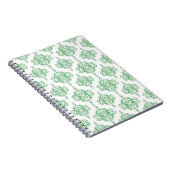 Carnet Damassé de style victorien vert et blanc (Côté Droit)