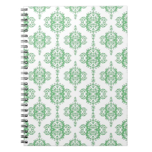 Carnet Damassé de style victorien vert et blanc (Devant)