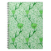 Carnet Damassé de tulipe de Nouveau d'art, vert vert (Devant)