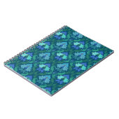 Carnet Damassé florale bleue élégante (Côté gauche)