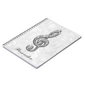 Carnet Damassé florale personnalisée de note de musique (Côté gauche)