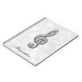 Carnet Damassé florale personnalisée de note de musique (Côté gauche)