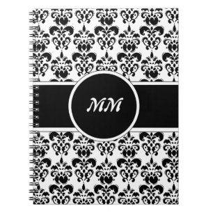 Carnet damassé noir