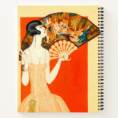 Carnet dame art déco avec éventail (Dos)