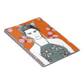 Carnet Dame aux fleurs roses - Orange (Côté Droit)