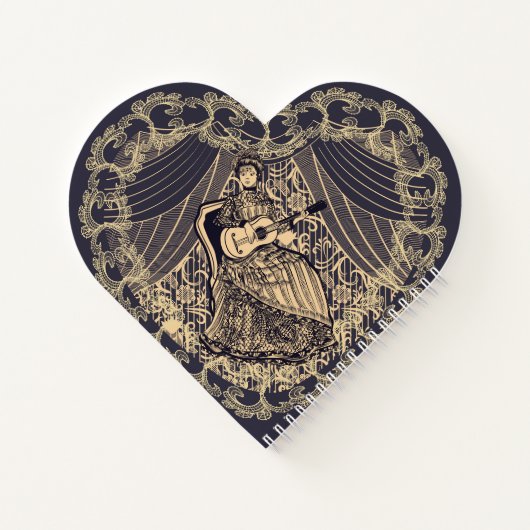 Carnet Dame avec guitare (Dos)