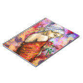 Carnet Dame avec Rose - Abstraite femme peinture original (Côté gauche)