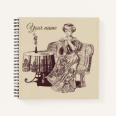 Carnet dame boit du thé (Devant)