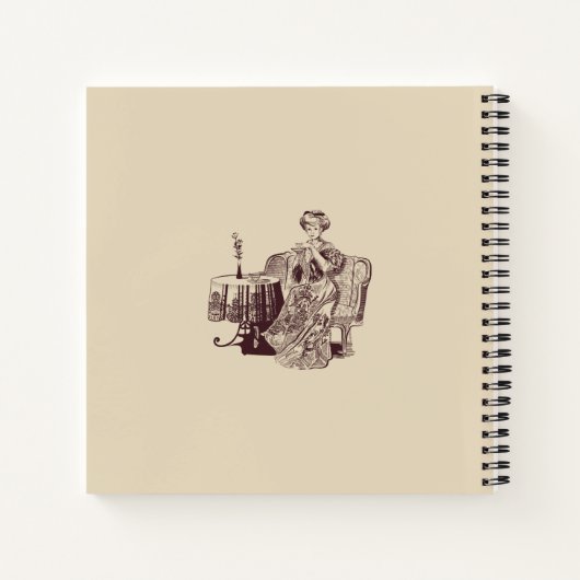 Carnet dame boit du thé (Dos)