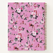 Carnet DAME CHAT FLORAL Rose Chaud (Dos)
