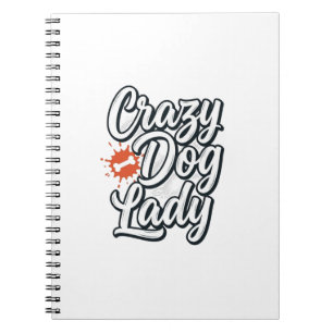 Carnet Dame Chien Fou Typographie Vintage Amant Des Anima