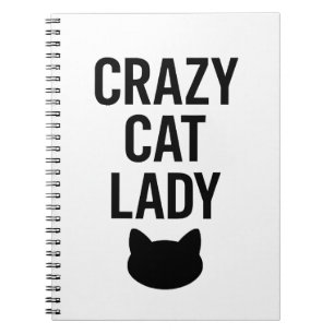 Carnet Dame de chat fou - Drôle cadeau Amoureux des chats