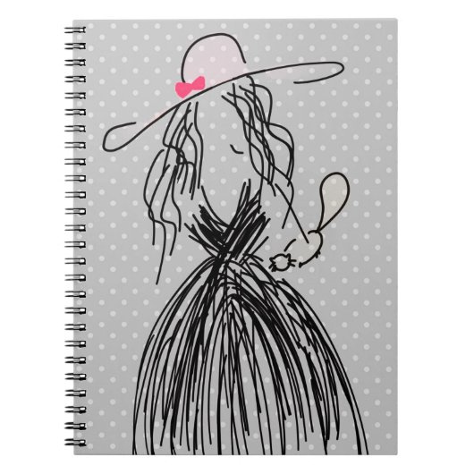 Carnet Dame de la mode avec Pois (Devant)