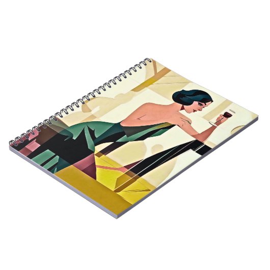 Carnet Dame déco dans l'art moderne vert (Côté gauche)