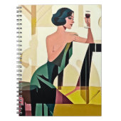 Carnet Dame déco dans l'art moderne vert (Devant)