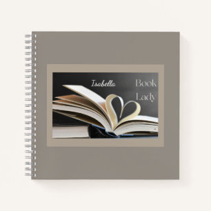 Carnet Dame du Livre, Cadeau Personnalisé de Lecture pour