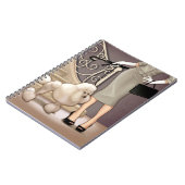 Carnet Dame élégante marchant son caniche (Côté gauche)