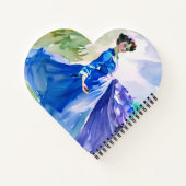 Carnet Dame en Robe Bleue - Peinture aquarelle (Dos)