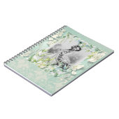 Carnet Dame géorgienne en Sea Moss Green et feuille. (Côté gauche)