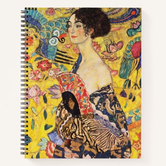Carnet Dame Gustav Klimt Avec Ventilateur (Devant)