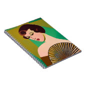 Carnet Dame moderne Art déco avec ventilateur (Côté Droit)