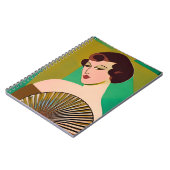 Carnet Dame moderne Art déco avec ventilateur (Côté gauche)