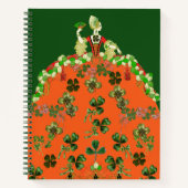 Carnet DAME ORANGE ET SHAMROCK St. Patricks Day Green (Devant)