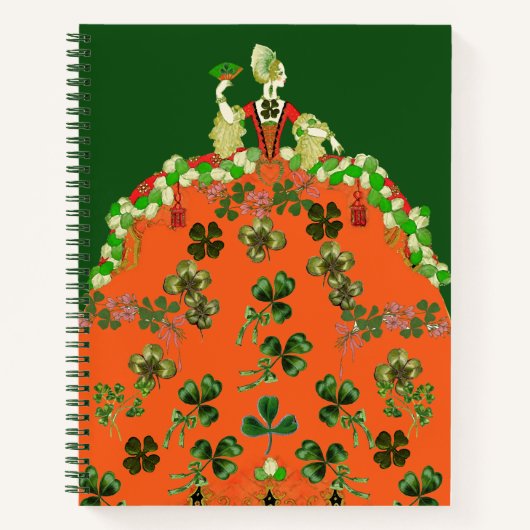 Carnet DAME ORANGE ET TRÈFLES Fête de la Saint-Patrick ve (Devant)