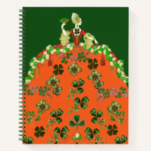 Carnet DAME ORANGE, SHAMROCK St. Patricks Day Green