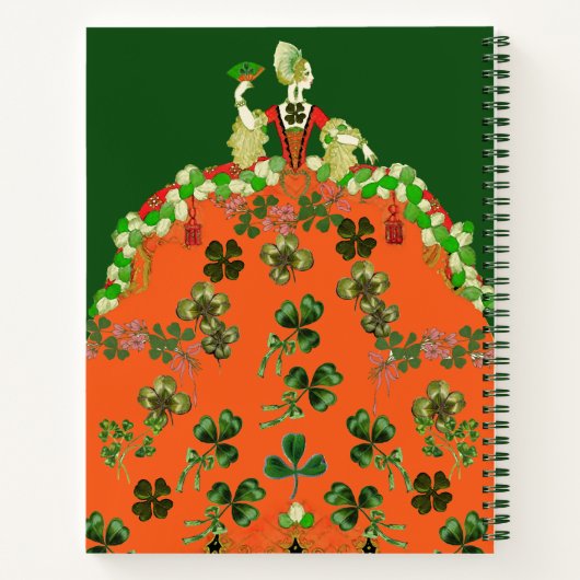 Carnet DAME ORANGE, SHAMROCK St. Patricks Day Green (Dos)
