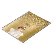 Carnet Dame Pailletée Or Cheveux Rouges (Côté gauche)