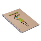 Carnet Dame tribale africaine avec l'art tribal corbeille (Côté Droit)