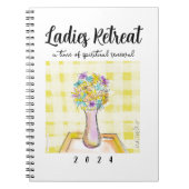 Carnet Dames Retraite design avec Fleurs sur une table (Devant)
