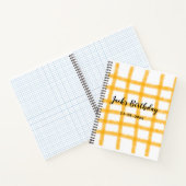 Carnet damier jaune noir ajouter nom date anniversaire (Intérieur)