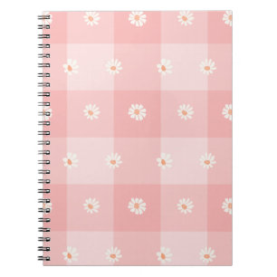Carnet Damier Pêche et Marguerite