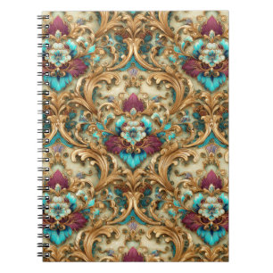 Carnet Damier Turquoise & Or